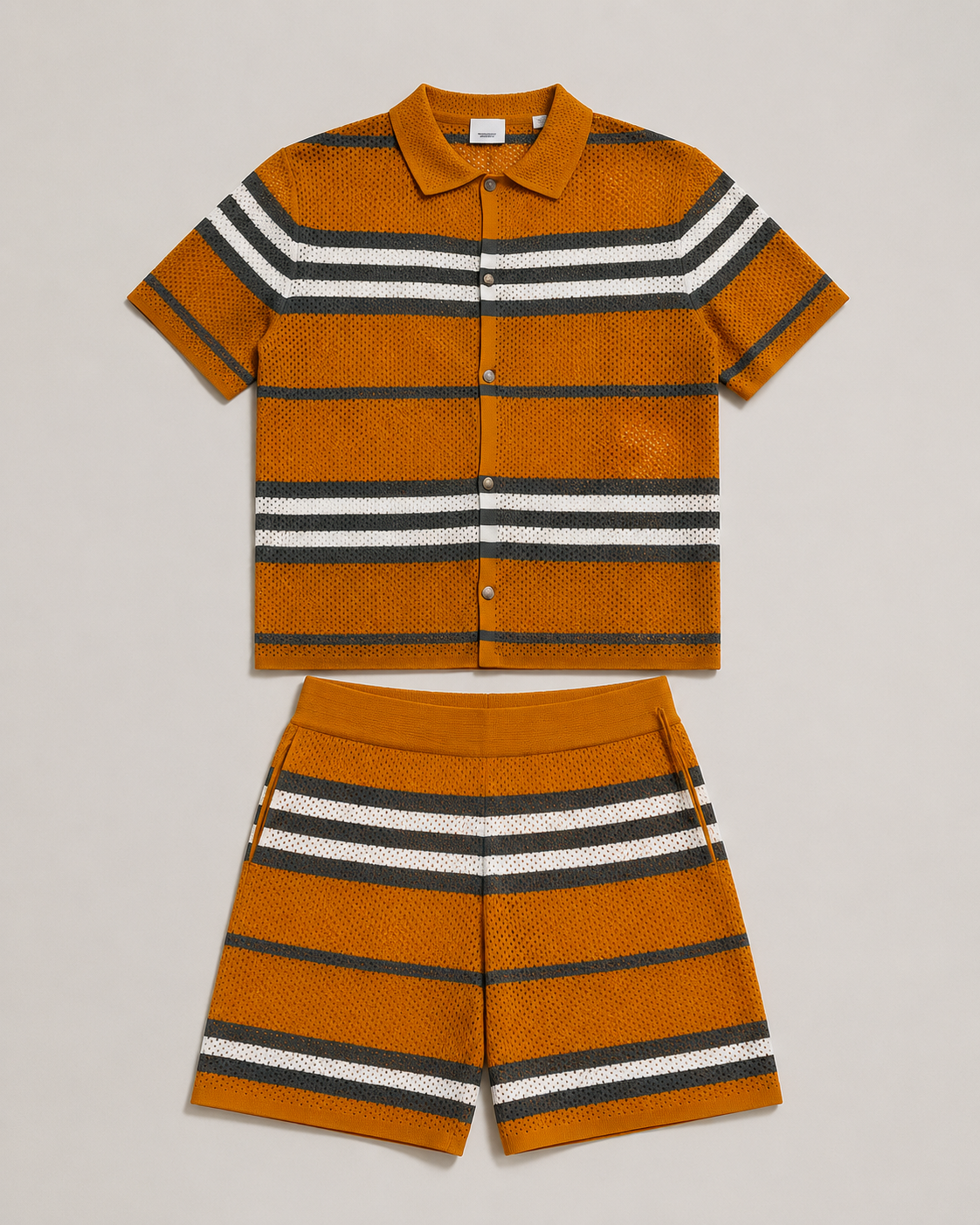 Conjunto Knit Stripes Mustard